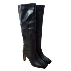 Square Toe knee boots with square heel new!